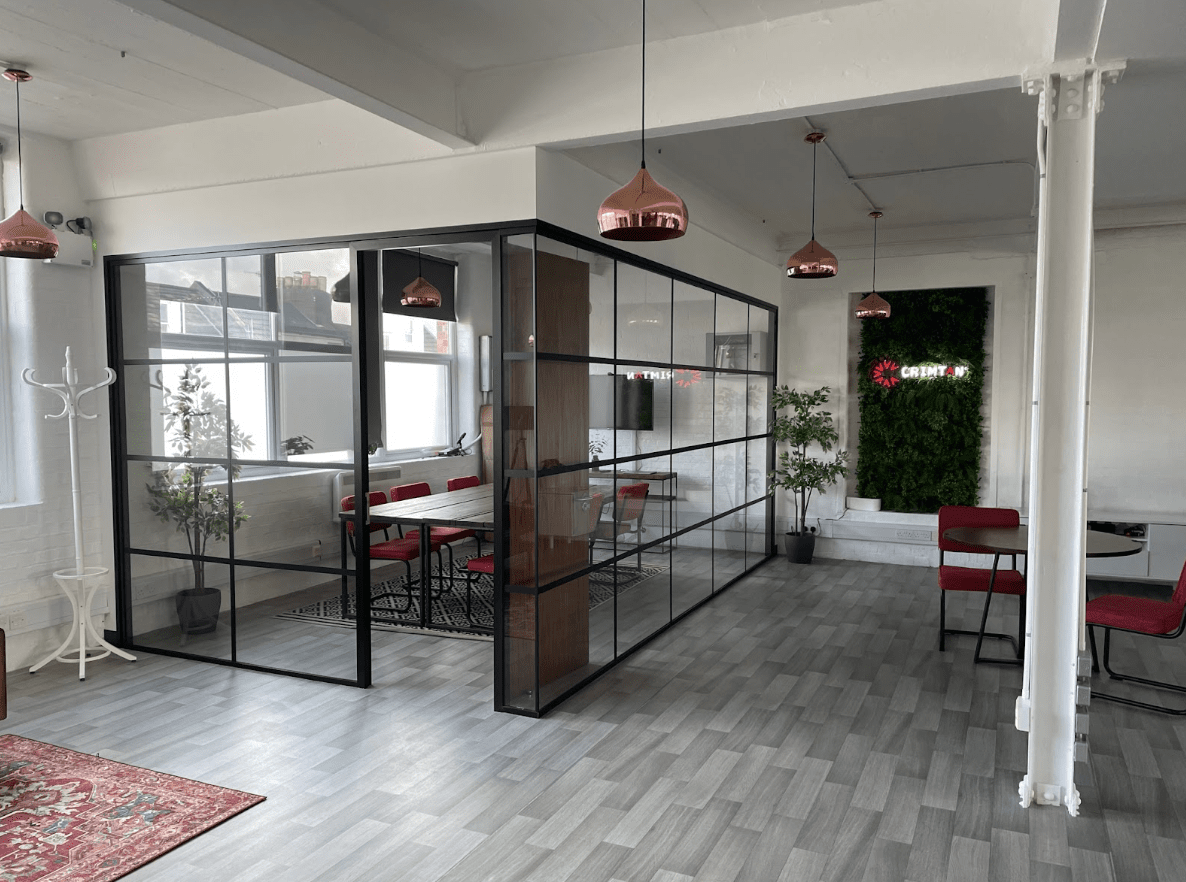 Glass Wall Partitioning | Office space with industrial glass partitions