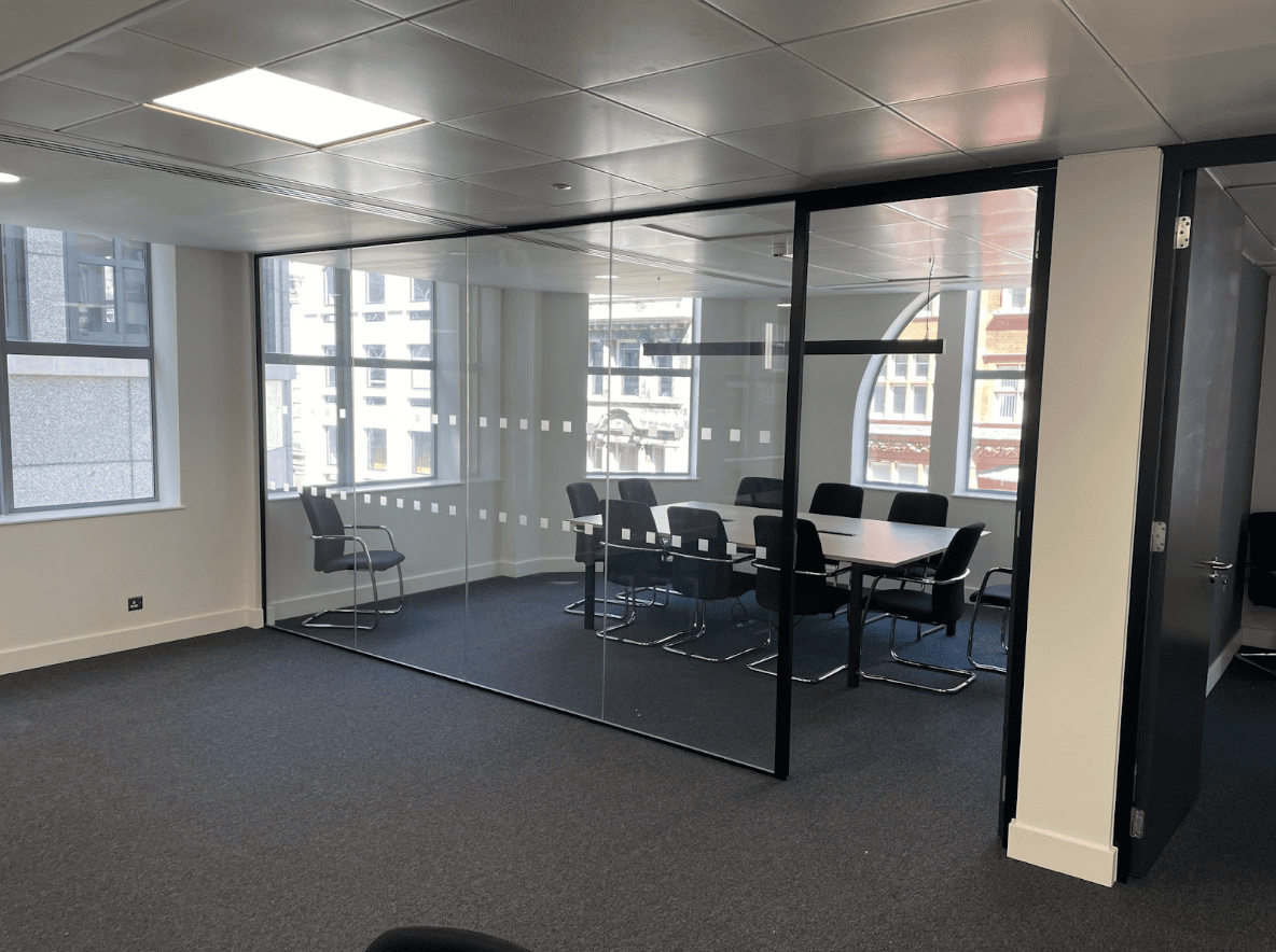 Glass Wall Partitioning | modern office space with frameless glass partition