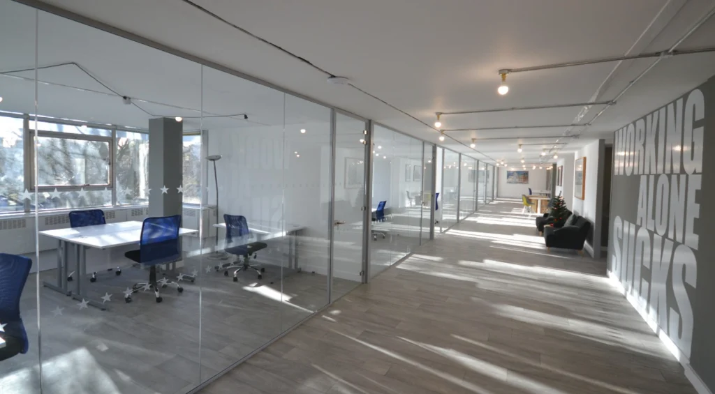 Glass office walls | Office corridor.